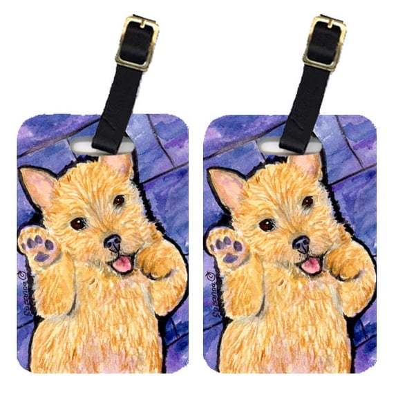 Pair of 2 Norwich Terrier Luggage Tags