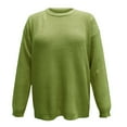 thumbnail image 3 of Duoif Sweaters for Women Trendy Women's 2025 Crew Neck Long Sleeve Casual Loose Ribbed Knit Solid Soft Pullover Sweater Tops Women's Sweaters Womens Tops Green2 S, 3 of 7