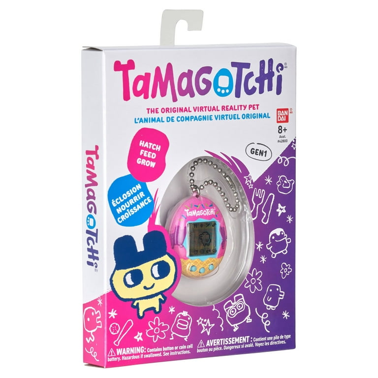 Bandaï Tamagotchi Original - Purple-Pink Clock Shell with Chain - The  Original Virtual Reality Pet - Watch Your Character Grow and Play Games -  Retro