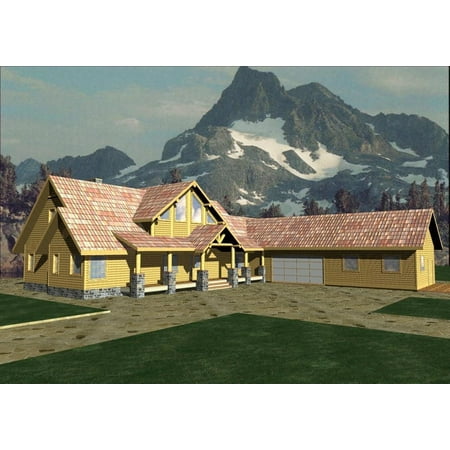 

001-3072: Mountain Northwest 3 Bed 3 Bath Luxury Home Plan 3241 Sq Ft: Full Blueprints with License to Build by Home Plan Marketplace - Lesuto