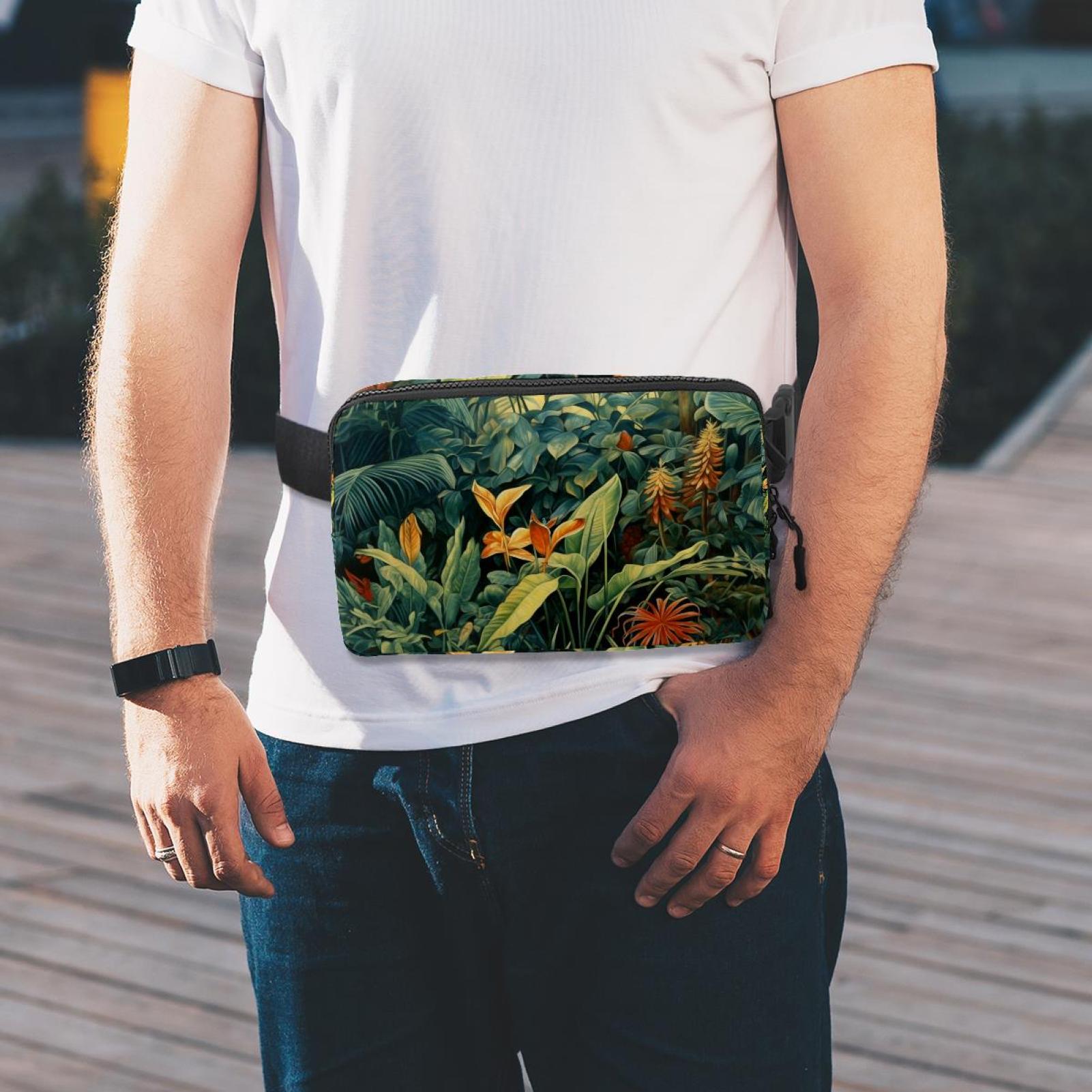 Tropical plants Lightweight Adjustable Fanny Bag Running Belt Waist Pack with Extension Strap Unisex