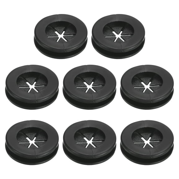 8Pcs Double Sided Rubber Grommets 1/2"(13mm) ID 5/8"(16mm) Drill Hole, Black