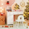 thumbnail image 1 of Costway Kids Vanity Table and Chair Set with Cloud-shaped Mirror Open Shelf Storage Drawers White, 1 of 10