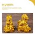 thumbnail image 3 of GOOHOCHY 2 Pcs Figurine Golden Ornaments Small Size Decoration Office, 3 of 8