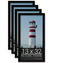 13x32 Black Picture Frame for Puzzles Posters Photos or Artwork, Set of 4