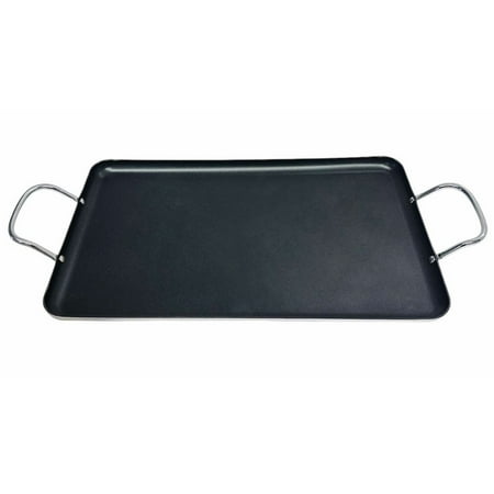 

Aluminum Double Burner Non-Stick Griddle 19 x11-1/2 Compatible W/ All Cooktops