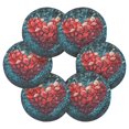 thumbnail image 2 of Haosy Set of 6 Drink Woven Coaster with Holder Heat Resistant Non-Slip Bar Coasters 4 Inches Leaves Heart, 2 of 7