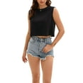 thumbnail image 2 of ATHLECHIC Women 's Casual Crew Neck Sleeveless Basic Tank Top S Black, 2 of 5