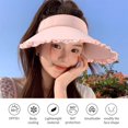thumbnail image 5 of Hvmvliv Sun Hats for Women Sun Visor Hats Women with Wide Lace Brims Adjustables Clip-On Summer Beach Hat Hollow Summer Breathable Hat Ice Silk Fabric for Coolings Pink, 5 of 6