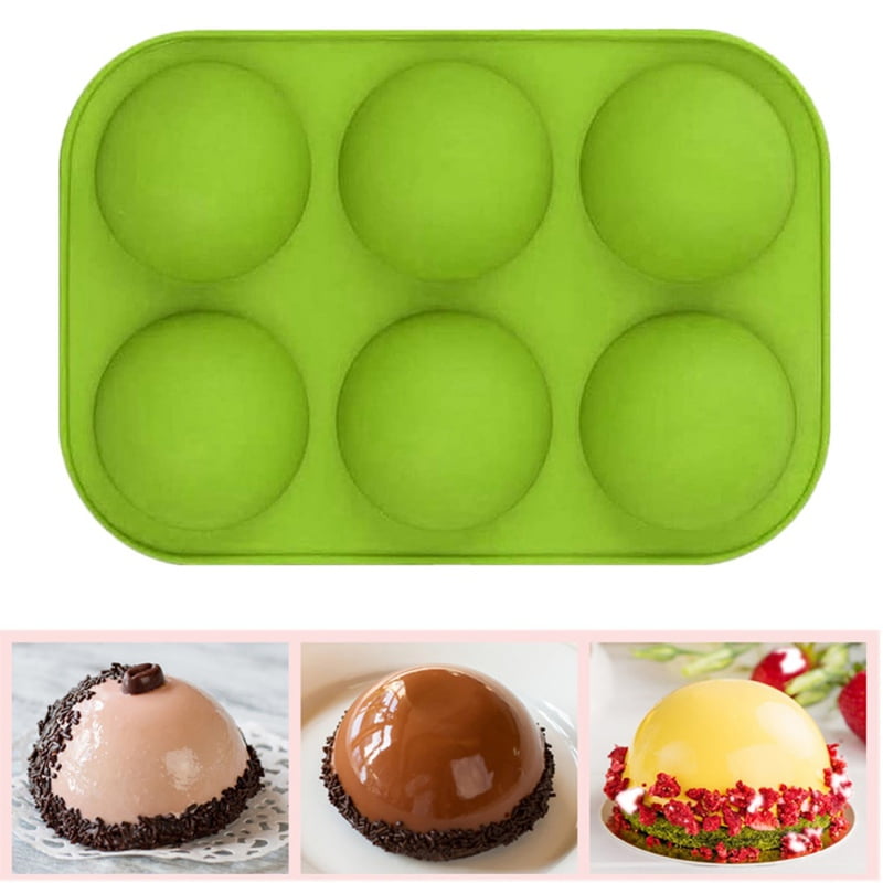 2pcs 6 Holes Half Ball Sphere Silicone Cake Mold Muffin Chocolate Baking Mould 