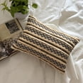 thumbnail image 5 of The HomeCentric Decorative Black &Beige Pack of 2, 12"x16" (30x40 cm) Lumbar Pillow Covers, Cotton Striped, Woven & Lace Bed Lumbar Pillow, Moroccan Pattern Modern Style - Moroccan Dream, 5 of 13