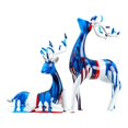 thumbnail image 3 of 2Pcs Deer Statue Resin Sculpture Graffiti for Home Office Wine Cabinet Decor Colco Estatua de escultura de ciervo, 3 of 8