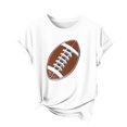 thumbnail image 6 of TaTaai Women Fashion Football Print T-Shirt Crew Neck Short Sleeve Loose Casual Top Ladies Daily Outdoor Holiday Wear No Fading Soft Comfortable High-Rated Casual Top Gift, 6 of 7