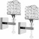 thumbnail image 1 of 2x lámpara de pared de estilo moderno soporte de luz colgante de cristal con interruptor de encendido lámparas de pared de cristal casquillo E14 plateado, 1 of 5