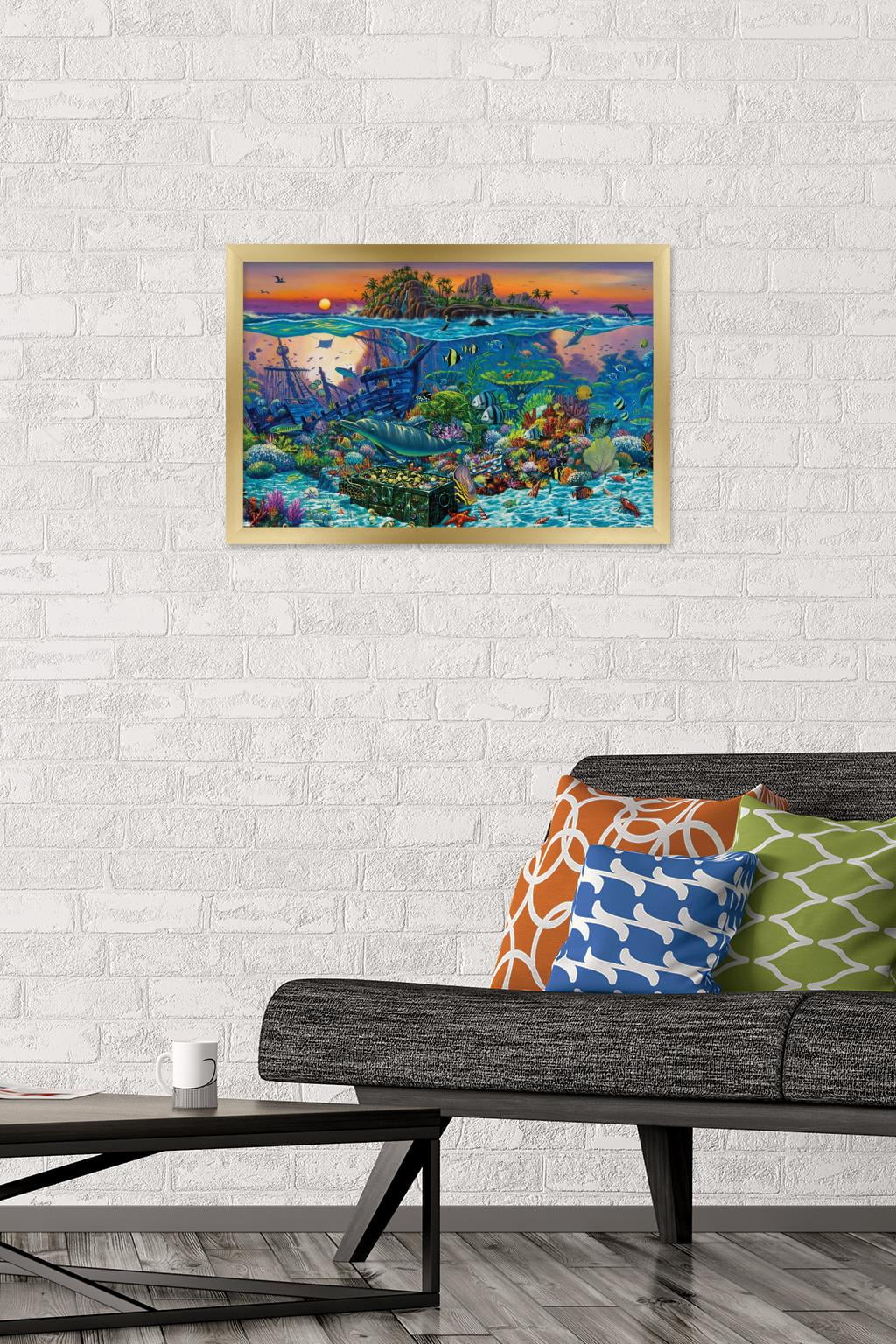 Wil Cormier - Coral Reef Wall Poster, 14.725" x 22.375", Framed