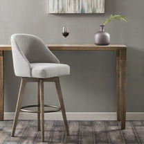 Modern Solid Wood Bar Stools - 1-Piece with 360° Swivel and Medium Back