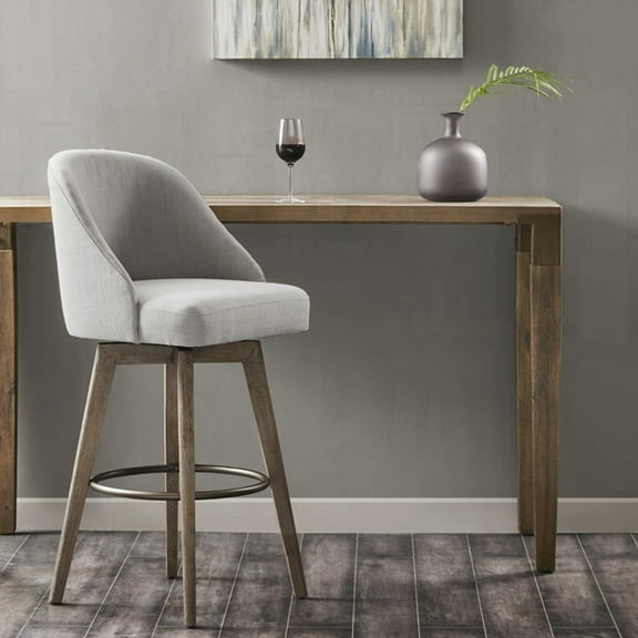 Modern Solid Wood Bar Stools - 1-Piece with 360° Swivel and Medium Back