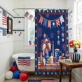thumbnail image 3 of Independence Day Shower Curtain, 72" x 84", Retro Red Blue USA Flag Floral Star Dark Blue Waterproof Bathroom Curtain Washable Shower Curtain Set with 12 Hooks, 3 of 9