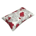 thumbnail image 3 of Balery Leaves And Anemone Flowers In Red Grey Pillow Covers,Bed Pilowcases,Reversible Plush Throw Pillow Covers End Pillow Encasement,Pillow Case - 16"X24", 3 of 9