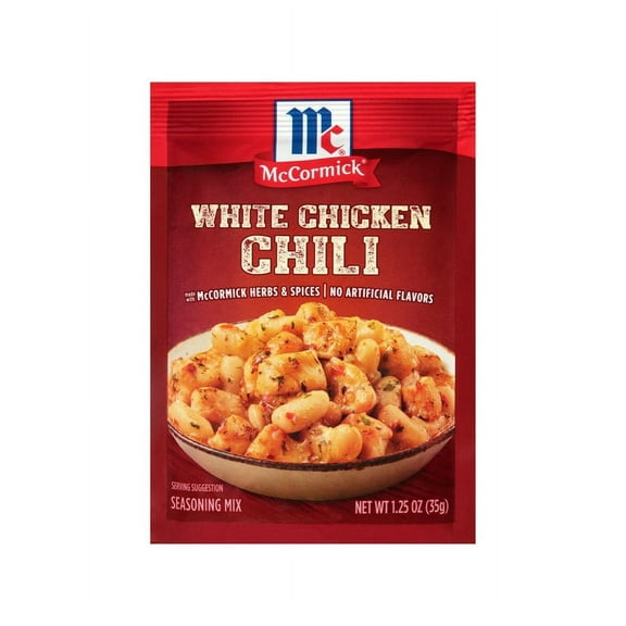 Pack of 2 McCormick Chili Seasoning Mix - White Chicken Chili, 1.25 oz Mixed Spices & Seasonings