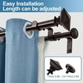 thumbnail image 2 of Urbanest Adjustable Double Curtain Rod Set Metal with Decorative Square Urn Finials, Heavy-Duty, 2 of 6