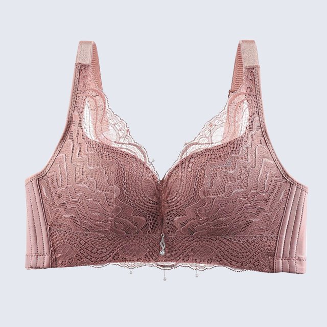 LOVZFMLL Bras for Women Woman's Solid Color Printing Large Size Ventilate Bra Without Steel Rim Coffee M