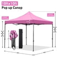 thumbnail image 6 of Ainfox 10' x 10'Heavy Duty Pop up Canopy Tent,Folding Instant Outdoor Gazebo,Sun Shade Tent,Pink, 6 of 8