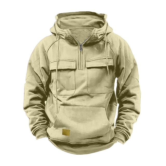 pstuiky camisetas de manga larga para hombre, Sudadera con capucha y cremallera de un cuarto para hombre, ideal para entrenamiento, gimnasio, deportes, correr, exteriores, chaquetas de invierno xxxl
