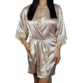 thumbnail image 4 of Women's Satin Kimono Short Robe with Lace Trim Sleeves, 4 of 10