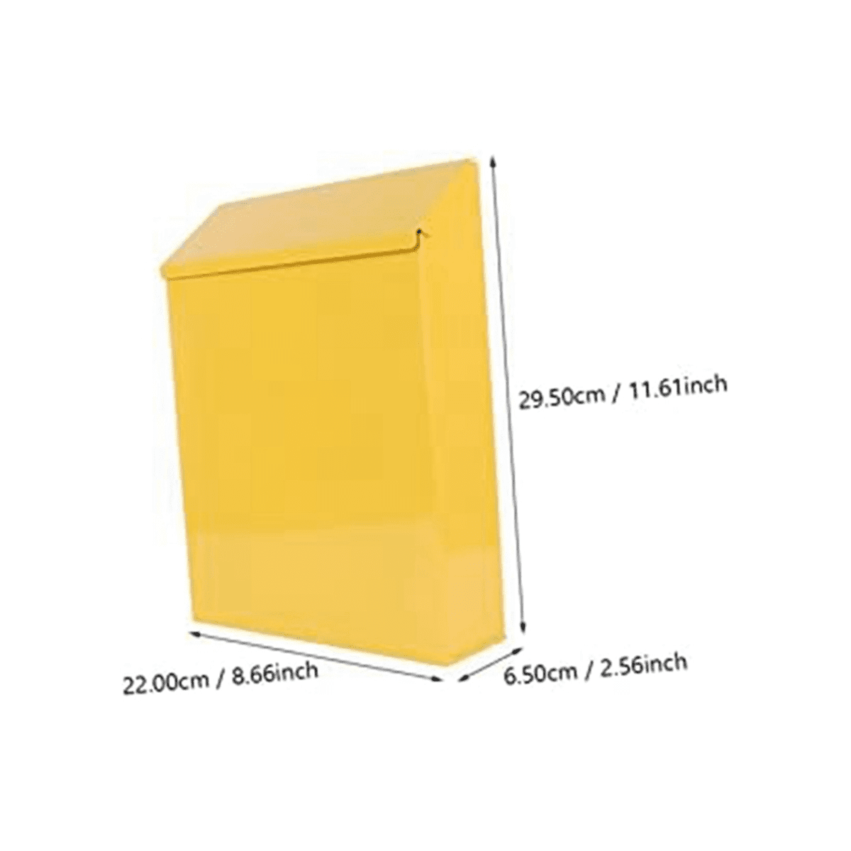Mailbox Small Yellow with Lock Wall Post-Mount Mailbox, Iron Door