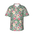 thumbnail image 2 of Xecao Rose Flowers print Hawaiian shirt - a stylish short-sleeve button-down for men, perfect for casual beach and tropical outings., 2 of 9