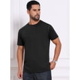 thumbnail image 4 of DARING DIVA Men's Crew Neck Short Sleeve Solid Color Retro Style T-Shirt 2XL Black, 4 of 7