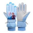 thumbnail image 1 of Guantes antideslizantes de cinco dedos para exteriores, de terciopelo grueso, cálidos, resistentes al agua, con dibujos de princesas Elsa y Spider-Man, 1 of 5