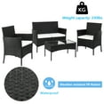 thumbnail image 6 of Enyopro 4-Piece Patio Furniture Set, with 2 Arm Chairs, Love Seat & Tempered Glass Coffee Table, Rattan Outdoor Conversation Chair Sets for Patio Porch Deck Balcony, Black, 6 of 12