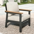 thumbnail image 2 of MF Studio HDPE Patio Furniture Set, 4-Piece HDPE & Wicker Outdoor Conversation Set with Thick Cushions and Coffee Table, Black, 2 of 13