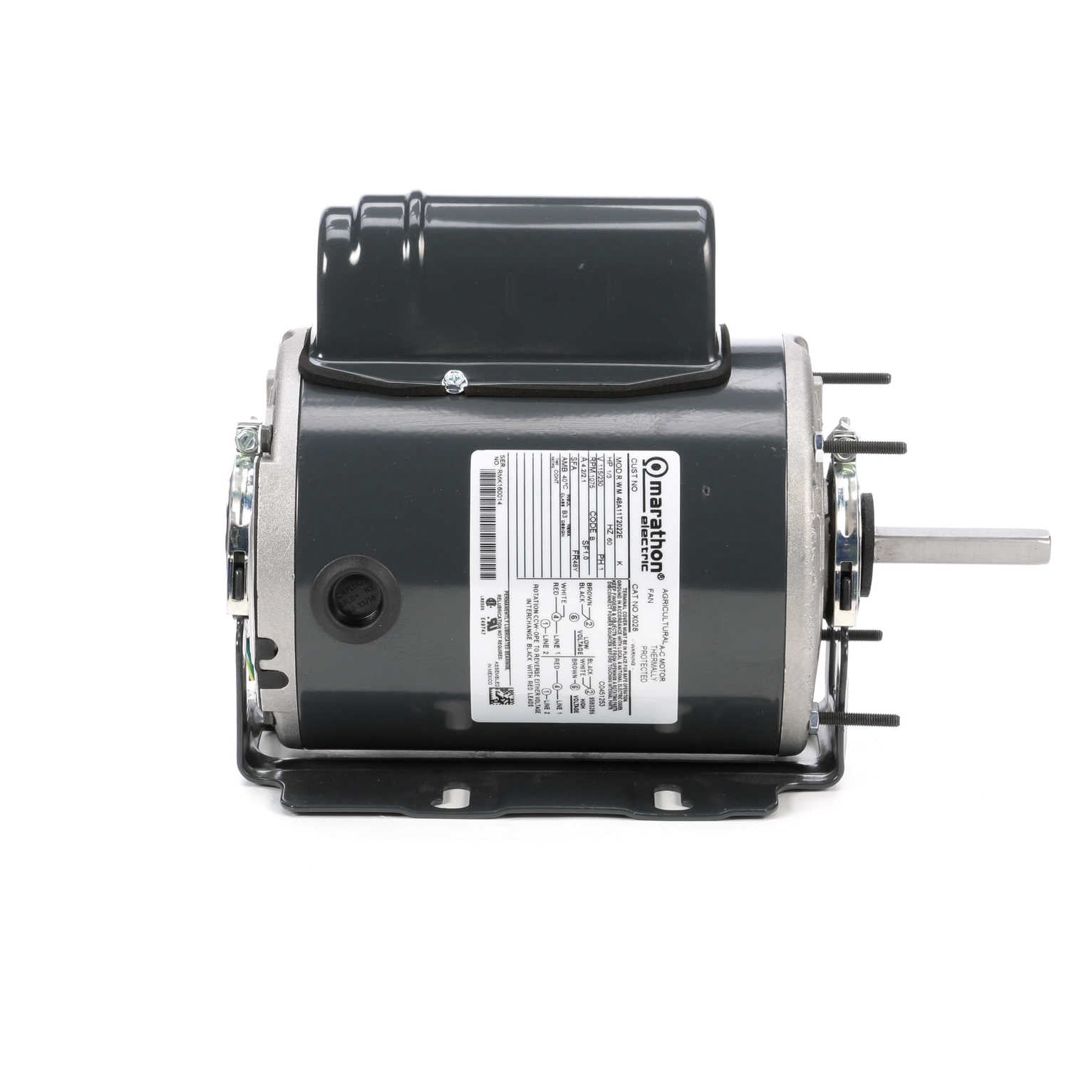 Marathon X028 Electric Motor 1/3 HP 1075 Rpm 1-PH 115/230 Volt 48y 048A11T2022