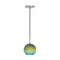 thumbnail image 1 of Jesco Éclairage PD409-BUGNBN 8 Po. Mini Suspension en Nickel Brossé - Bleu & Vert, 1 of 1