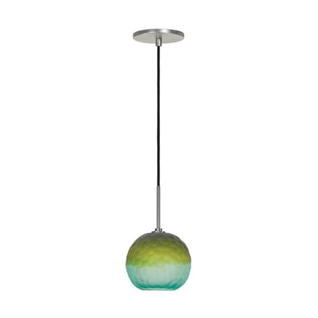 Jesco Éclairage PD409-BUGNBN 8 Po. Mini Suspension en Nickel Brossé - Bleu & Vert