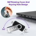 thumbnail image 5 of YUOY USB 2.0 Flash Drive Swivel USB-A & Type-C, 16GB Thumb Drive Wide Compatibility for Smartphones, Tablets, Laptops & More, 5  Pack Memory Stick, 5 of 7