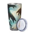 thumbnail image 2 of Goofa Red And Blue Flame Wave Dragon for 20 oz Skinny Tumbler Stainless Steel Coffee Mug Slim Vacuum Insulated Travel Cup Car Cup-Straw Three-piece Set, 2 of 8