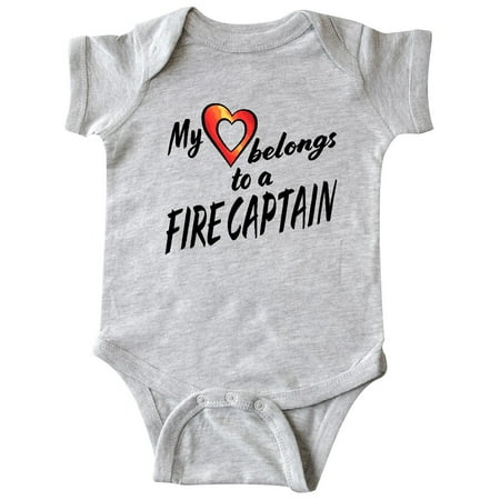 

Inktastic My Heart Belongs to a Fire Captain with Red Heart Gift Baby Boy or Baby Girl Bodysuit