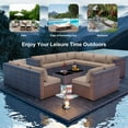 thumbnail image 2 of ALAULM 14 Piece Outdoor Patio Furniture Sets All-Weather Outdoor Sectional Furniture Patio Sofa Backyard Deck Couch Conversation Chair Set with Coffee Table & 12 Thickened Cushions, Sand, 2 of 7