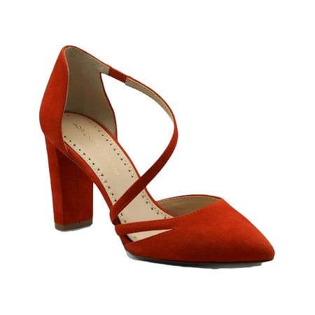 

Adrienne Vittadini Womens Nath Suede Ankle D Orsay Heels Orange 7.5 Medium (B M)