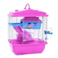 thumbnail image 4 of 2 Pcs Pet Cage Hamster Cottage with Transparent Skylight Double Layer House for Golden Hamster Pet, Coffee & Pink, 4 of 7