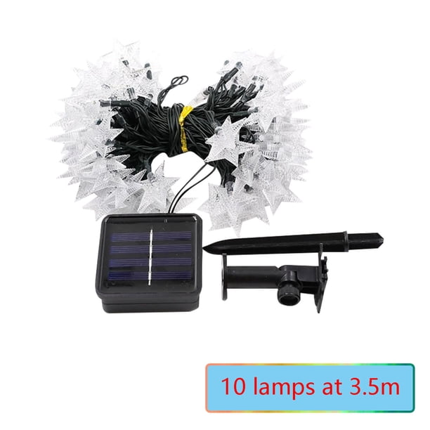 Cadena de luz de estrella solar Estrella de cinco puntas en todo el cielo Luz de patio al aire libre con luz decorativa de festival Blanco Wmkox8yii gf8364