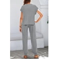 thumbnail image 6 of BTFBM Women's Two Piece Tracksuit Outfits Summer Short Sleeve Tops Long Pants Jogger Lounge Matching Sets Sweatsuit, 6 of 7