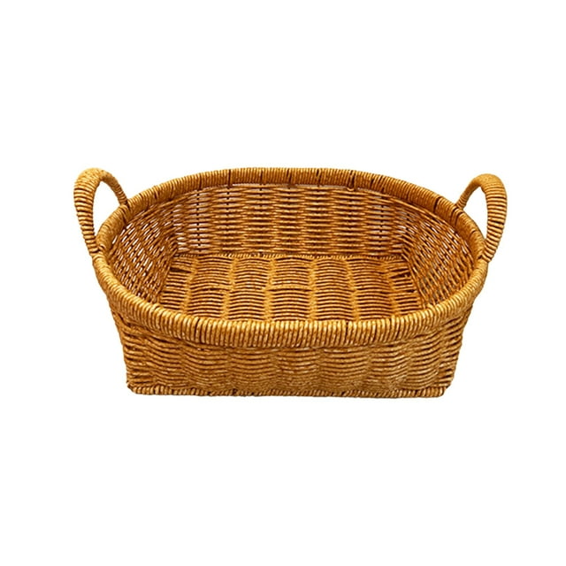 Storage Baskets for Organizing,Plastic Imitation Vine Storage Basket - for Fruit Vegetable Snack Candy Bread Kitchen Living Room Picnic