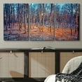 thumbnail image 2 of PixonSign Canvas Print Wall Art Cracked Paint Texture Blue & Orange Forest Nature Wilderness Illustrations Modern Art Rustic Landscape Relax/Calm Warm for Living Room, Bedroom, Office - 24"x36"x3, 2 of 5