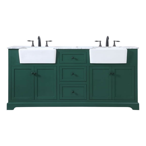 72 inch double bathroom vanity in green