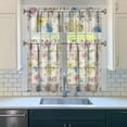 thumbnail image 3 of Kitchen Curtains and Valance Set 36 Inch Tier Pioneer Colorful Floral 3 Pieces Set Dining Room Small Curtain Drapes Cafe Curtains Valance for Home Decor Rod Pocket, 3 of 6